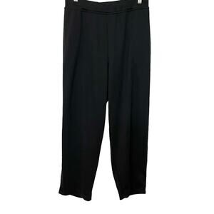 WOMAN WITHIN HIGH-RISE STRAIGHT LEG PULL-ON PANTS, WOMENS-26W PETITE-SOLID BLACK